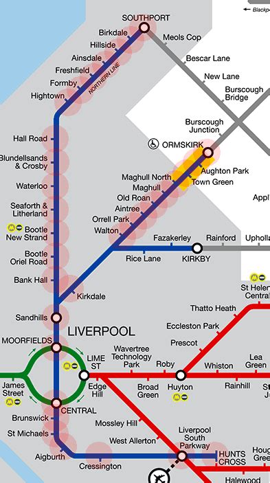 Northern Line map - Liverpool Merseyrail