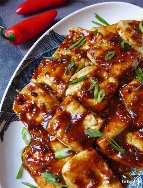 Pan Fried Tofu With Garlic Sauce 鱼香豆腐 Red House Spice