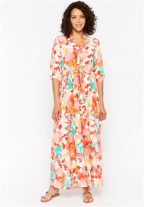 Lola Liza Maxi Jurk Met Bloemenprint Coral Maat Bol