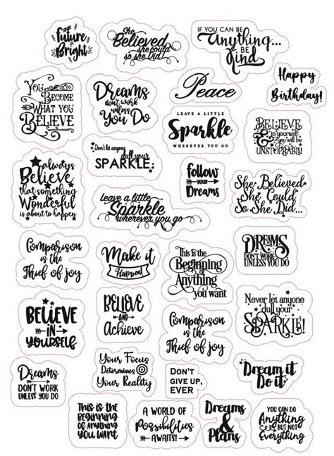 Inspirational Stickers Planner Stickers Quote Stickers