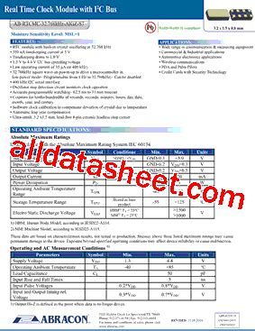 Ab Rtcmc Khz Aigz Datasheet Pdf Abracon Corporation