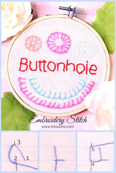 Buttonhole Stitch, Easy Embroidery Tutorial | TREASURIE