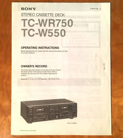 Genuine Vintage Sony Tc Wr750 And Tc W550 Cassette Deck Operating