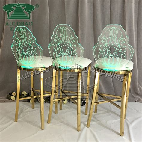 Acrylic Gold Bar Stools Aulobao Wedding Furniture