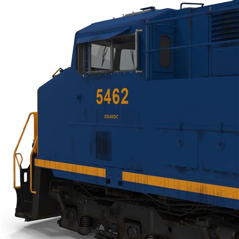 locomotive es40dc csx blue 3d obj