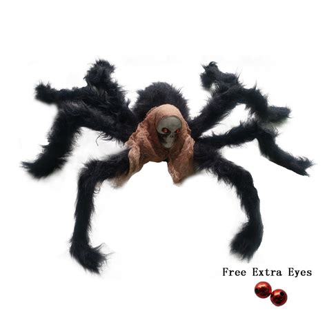 Burgundy Halloween Decorations Spiders Poseable Furry Spider Etsy