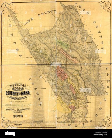 Official map of the County of Napa, California Stock Photo - Alamy