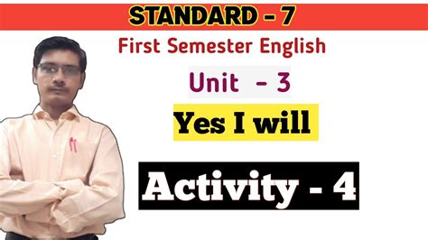 Std 7 English Sem 1 Unit 3 Activity 4 YouTube