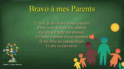 Poésie Bravo à mes Parents YouTube