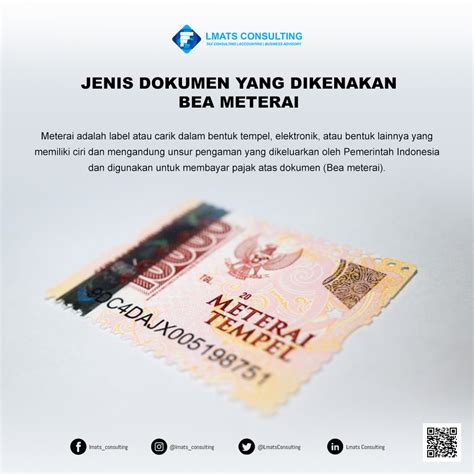 Jenis Dokumen Yang Dikenakan Bea Meterai Tax Consulting Accounting