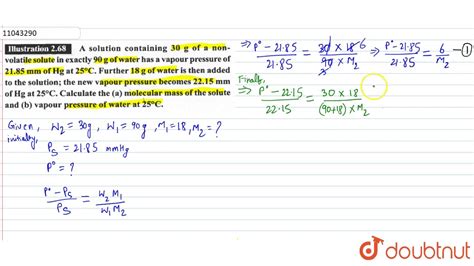 A Solution Containing G Of A Non Volatile Solute In Exactly G