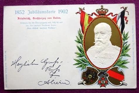 Ansichtskarte AK Jubiläumskarte 1852 1902 Friedrich Großherzog von