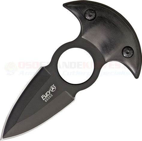 Fury Absolute Push Dagger 25 Inch Black Double Edge Blade Black