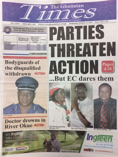 Newspaper Headlines Wednesday October Citi Fm