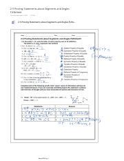 Proving Statements About Segments And Angles Funsheet Pdf