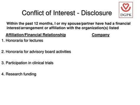 PPT - Conflict of Interest - Disclosure PowerPoint Presentation, free download - ID:1133427