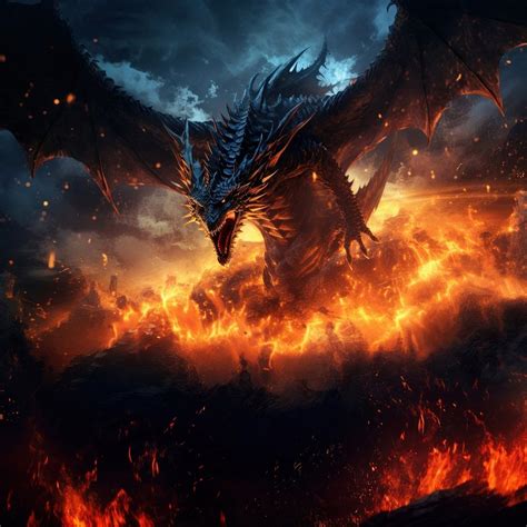 Giant Giant Fire Dragon Vs Ice Dragon