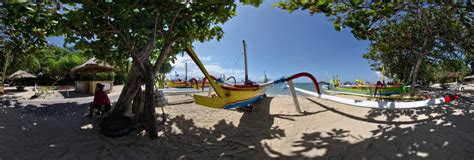 Traditional fishing boats in Sanur, Bali 360 Panorama | 360Cities