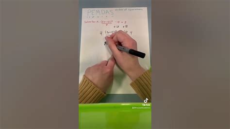 Solving For X With Pemdas Youtube