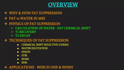 Fat Suppression Techniques In Mri Ppt