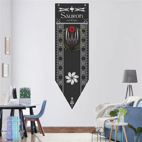 46x150cm Satin LORs Flag Banners Home Decorative Flags Rohan Sauron