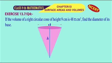 Class 9 Maths Chapter 13 Exercise 137q4 Surface Area And Volumes Cbse Free Maths