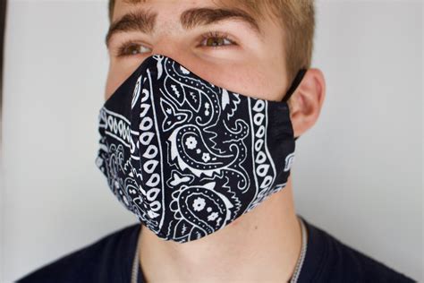 Uninsex Black Bandana Face Mask Washable Reusable 100 Etsy