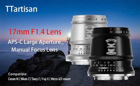 Ttartisan 17mm F1 4 Lens Aps C Manual Focus Wide Angle