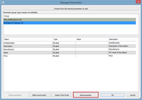 Bim Parameters Archline Xp