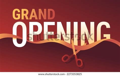 Grand Opening Banner Ribbon Cutting Ceremony Stock Vector (Royalty Free ...