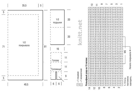 Покрывало, подушка и вязаный зайка