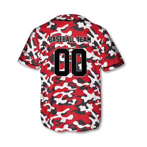 Red Camouflage Inspiration Custom Baseball Jersey - Primesty