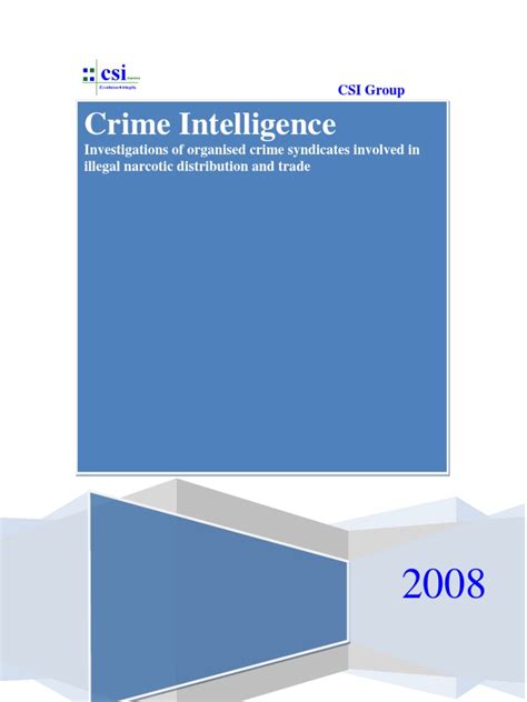 Crime Intelligence Organised Crime Pdf Organized Crime Surveillance