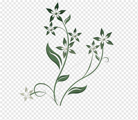 Graphy Coreldraw Flower Embroidery Leaf Branch Plant Stem Png Pngwing