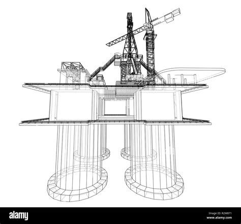 Offshore Oil Rig Drilling Platform Concept Vector Stock Vector Image