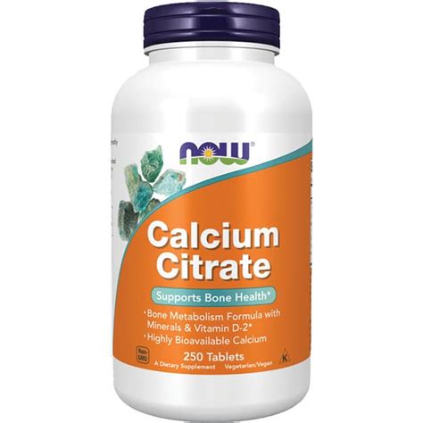 Now Foods Calcium Citrate 250 Tabs Swanson Health Products