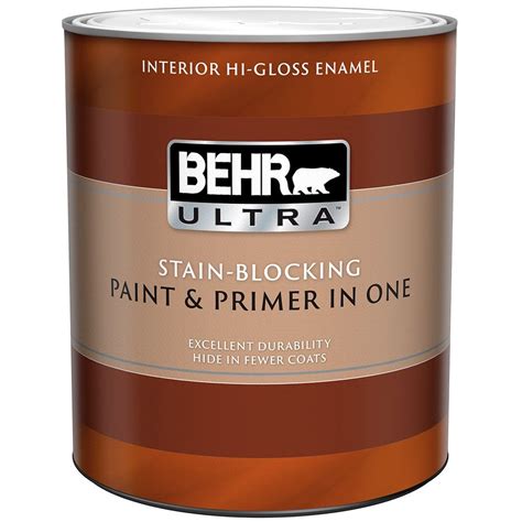 Behr Ultra Interior High Gloss Enamel Paint And Primer Ultra Pure White