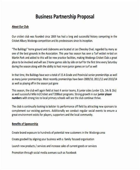 Business Partnership Proposal Sample In Proposal With