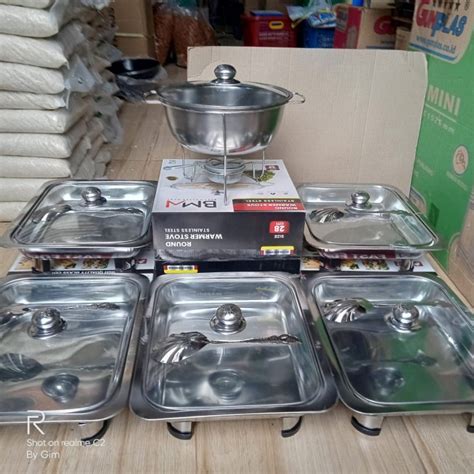 Jual Set Prasmanan / Tempat Saji Makanan Tutup Full Kaca BMW 5 Tempat