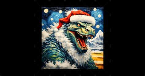 Christmas Godzilla - Christmas Godzilla - Sticker | TeePublic