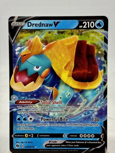 Pokemon Card Drednaw V Champion S Path Mint Champions