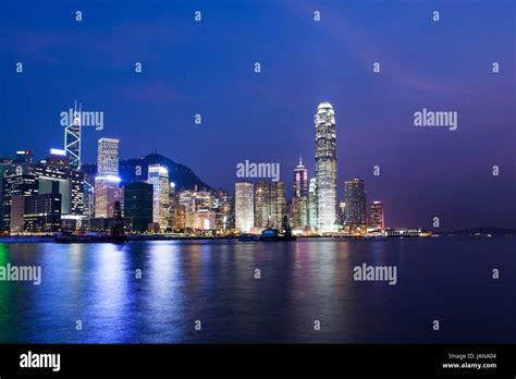 Hong kong city skyline at night Stock Photo - Alamy