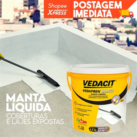 Manta L Quida Acr Lica Vedapren Branco Kg Vedacit Shopee Brasil