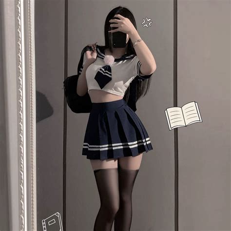 Sexy Schoolgirl Sailor Lingerie Set Navy Collar Rabbit Ear JK Uniform For Women In Academy