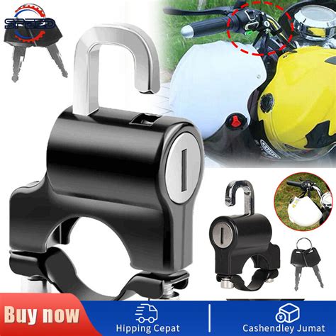 Anti Theft Motorcycle Helmet Lock Helmet Security Lock Metal Black With