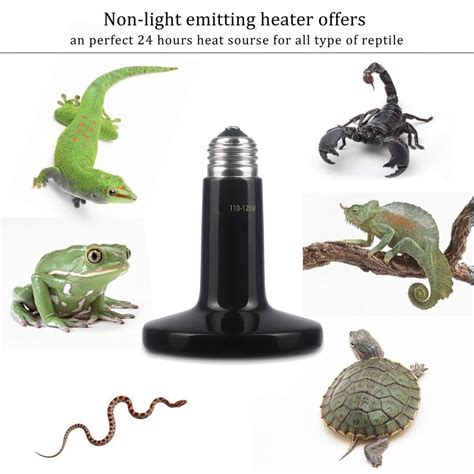 Wuhostam W Pack Infrared Ceramic Heat Lamp Black Reptile Emitter