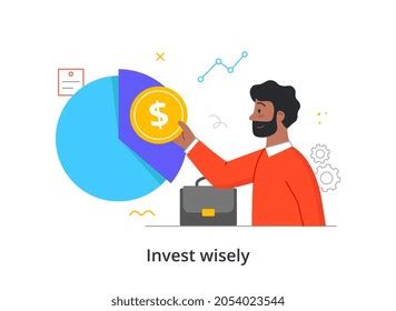 Invest Wisely Concept Man Invests Money Stock Vector Royalty Free