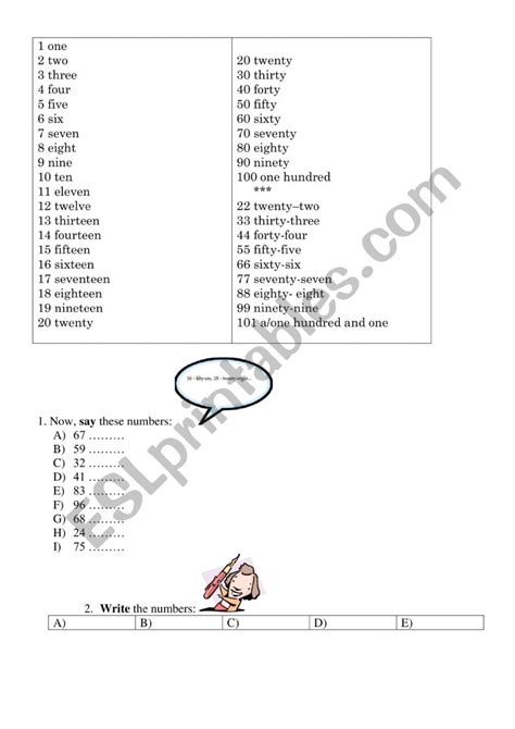 Basic Numbers Esl Worksheet By Leriacv