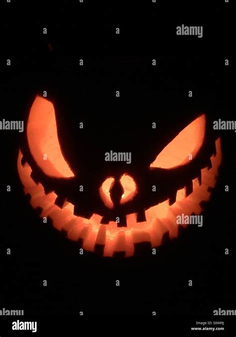 Scary face Jack-O-Lantern! Stock Photo - Alamy