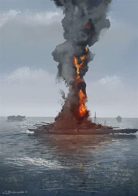 Sinking of Bismarck by N-Y-O on DeviantArt